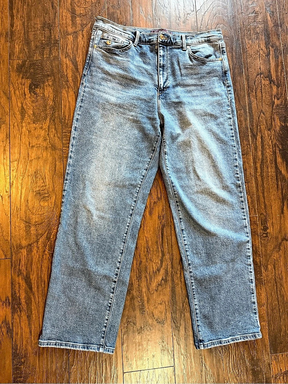 Gloria Vanderbilt Mom Style High Rise Straight Leg Jeans Blue Waist 14